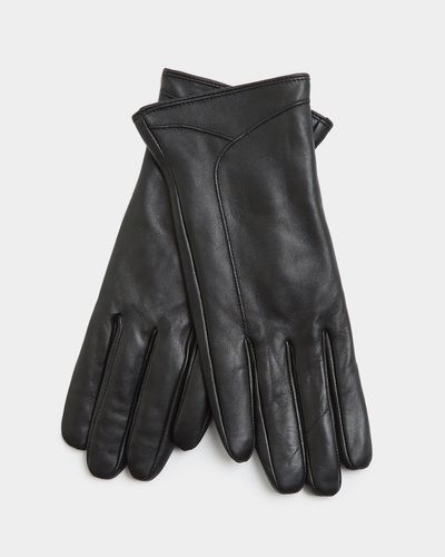 Leather gloves with a zip